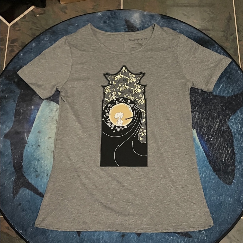 Studio Ghibli Elegant Gray Sprited Away Graphic Women's Tee